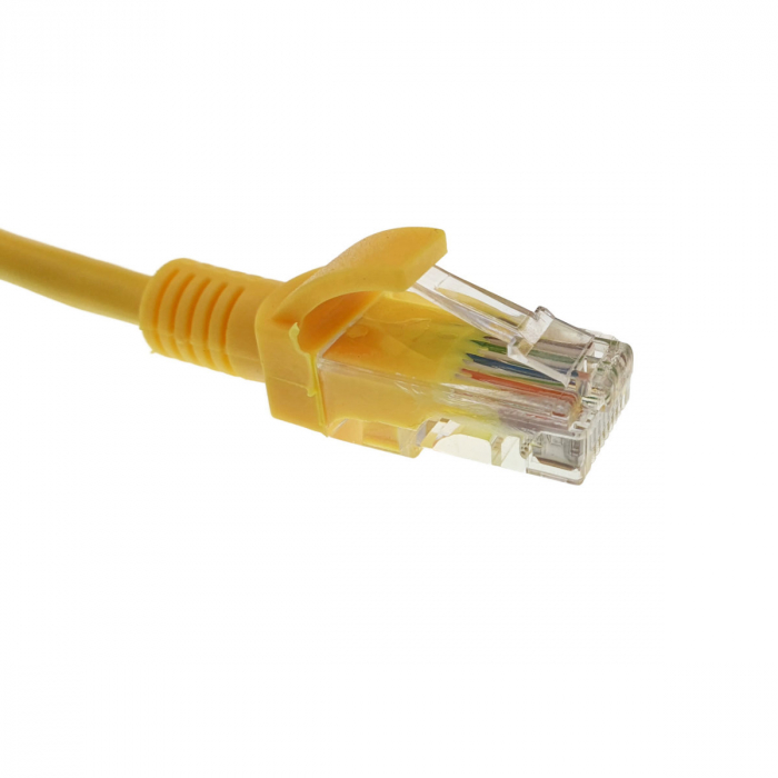 Cablu UTP, Lanberg 40468, cat 5e, lungime 15m, mufat 2xRJ45 AWG 26, 100 MHz, de legatura retea, ethernet, galben [3]