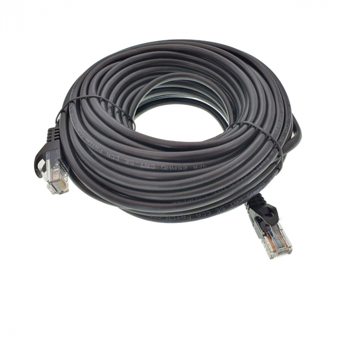 Cablu UTP, Lanberg 40676, cat 5e, lungime 15m, mufat 2xRJ45 AWG 26, 100 MHz, de legatura retea, ethernet, negru [3]