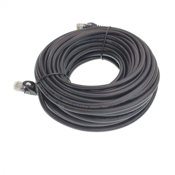 Cablu UTP, Lanberg 40676, cat 5e, lungime 15m, mufat 2xRJ45 AWG 26, 100 MHz, de legatura retea, ethernet, negru [5]