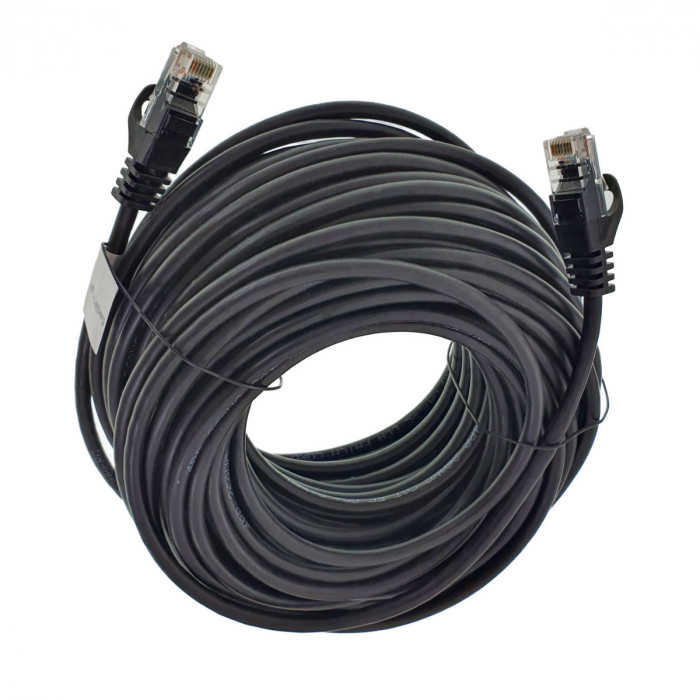 Cablu UTP, Lanberg 40677, cat 5e, mufat 2xRJ45, lungime 20m, AWG 26, 100 MHz, de legatura retea, ethernet, negru [4]