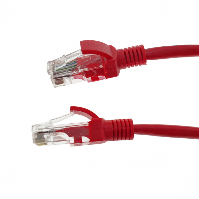 Cablu UTP, Lanberg 40686, cat 5e, mufat 2xRJ45, lungime 15m, AWG 26, 100 MHz, de legatura retea, ethernet, rosu [3]