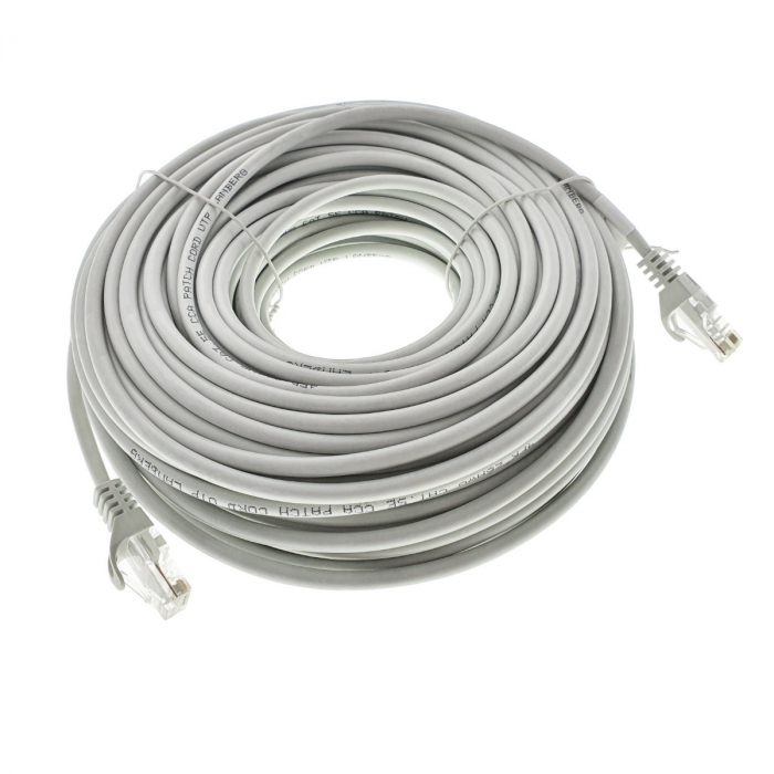 Cablu UTP, Lanberg 42781, cat.5e, mufat 2xRJ45, lungime 30m, AWG 26, 100 MHz, de legatura retea, ethernet, gri [2]