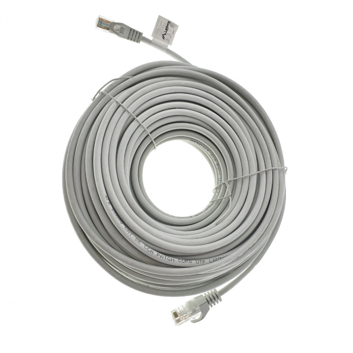 Cablu UTP, Lanberg 42781, cat.5e, mufat 2xRJ45, lungime 30m, AWG 26, 100 MHz, de legatura retea, ethernet, gri [1]
