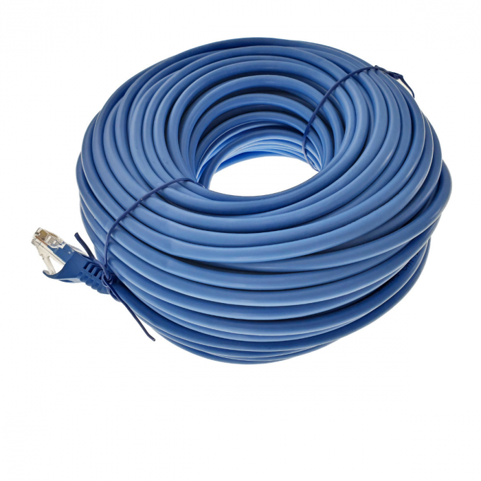 Cablu UTP, Lanberg 42782, cat 5e, mufat 2xRJ45, lungime 30m, AWG 26, 100 MHz, de legatura retea, ethernet, albastru [2]