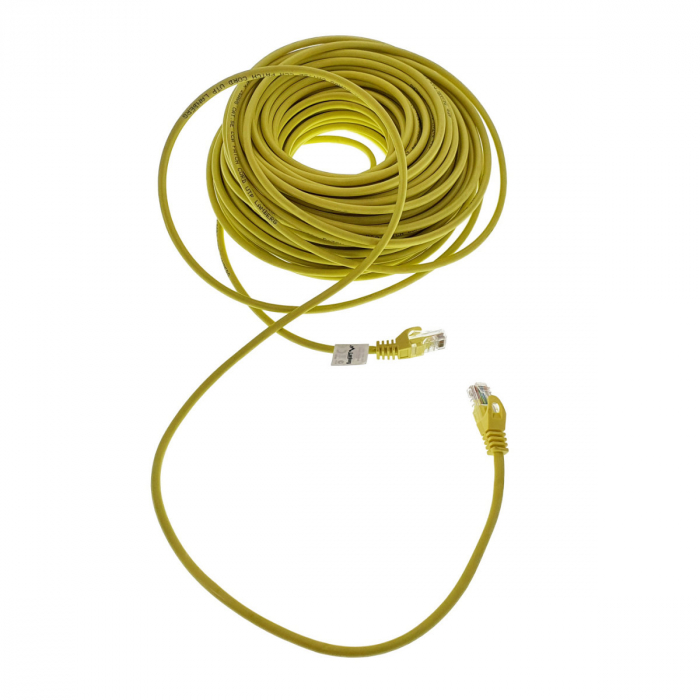 Cablu UTP, Lanberg 42783, cat 5e, mufat 2xRJ45, lungime 30m, AWG 26, 100 MHz, de legatura retea, ethernet, galben [2]
