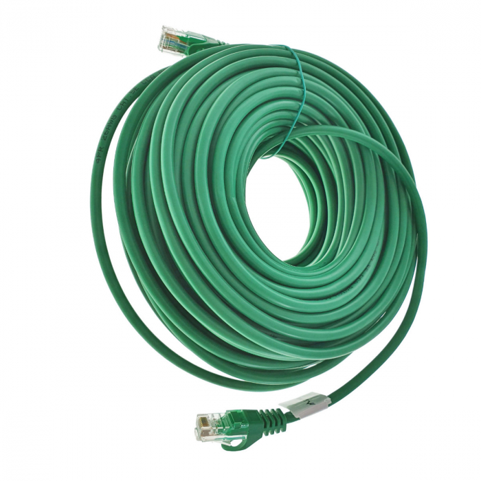 Cablu UTP, Lanberg 42784, cat.5e, mufat 2xRJ45, lungime 30m, AWG 26, 100 MHz, de legatura retea, ethernet, verde [5]