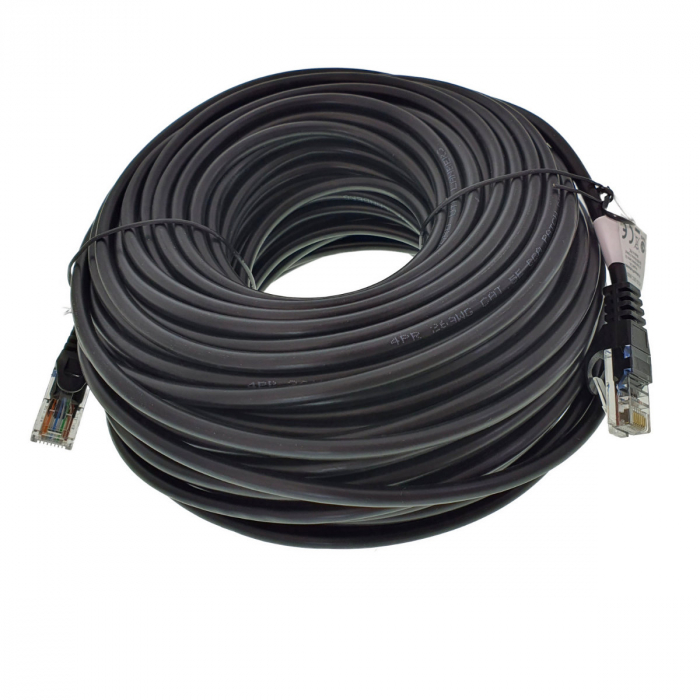 Cablu UTP, Lanberg 42785, cat 5e, mufat 2xRJ45, lungime 30m, AWG 26, 100 MHz, de legatura retea, ethernet, negru [2]