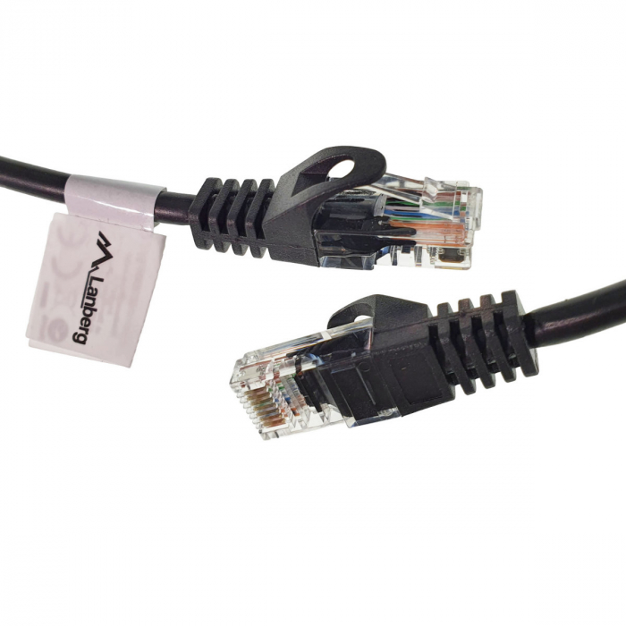 Cablu UTP, Lanberg 42785, cat 5e, mufat 2xRJ45, lungime 30m, AWG 26, 100 MHz, de legatura retea, ethernet, negru [3]