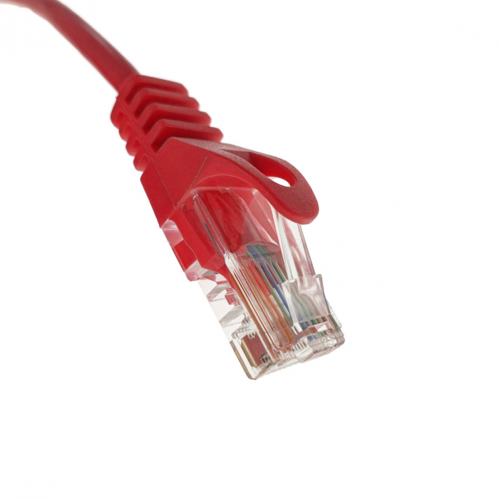 Cablu UTP, Lanberg 42786, cat 5e, mufat 2xRJ45, lungime 30m, AWG 26, 100 MHz, de legatura retea, ethernet, rosu [3]