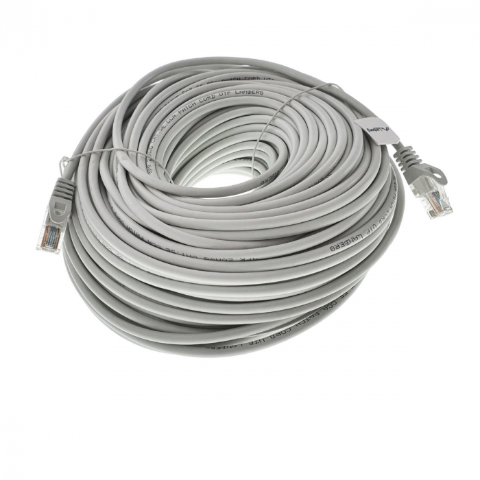Cablu UTP, Lanberg 42805, cat.5e, mufat 2xRJ45, lungime 50m, AWG 26, 100 MHz, de legatura retea, ethernet, gri [5]