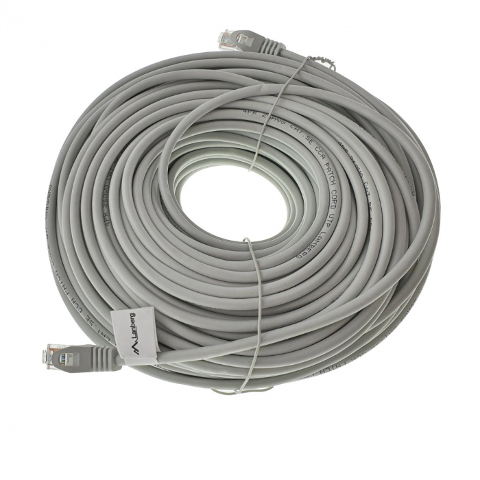 Cablu UTP, Lanberg 42805, cat.5e, mufat 2xRJ45, lungime 50m, AWG 26, 100 MHz, de legatura retea, ethernet, gri [1]