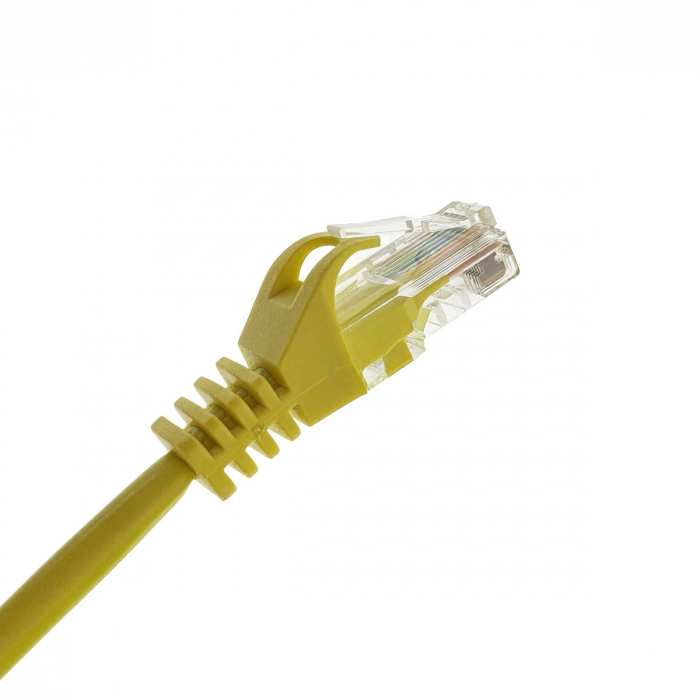 Cablu UTP, Lanberg 42807, cat 5e, mufat 2xRJ45, lungime 50m, AWG 26, 100 MHz, de legatura retea, ethernet, galben [3]