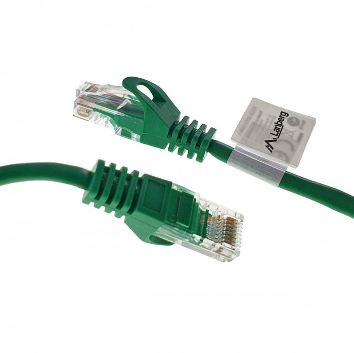 Cablu UTP, Lanberg 42808, cat 5e, mufat 2xRJ45, lungime 50m, AWG 26, 100 MHz, de legatura retea, ethernet, verde [3]