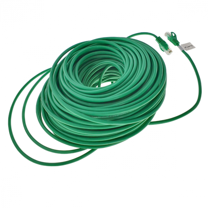 Cablu UTP, Lanberg 42808, cat 5e, mufat 2xRJ45, lungime 50m, AWG 26, 100 MHz, de legatura retea, ethernet, verde [2]