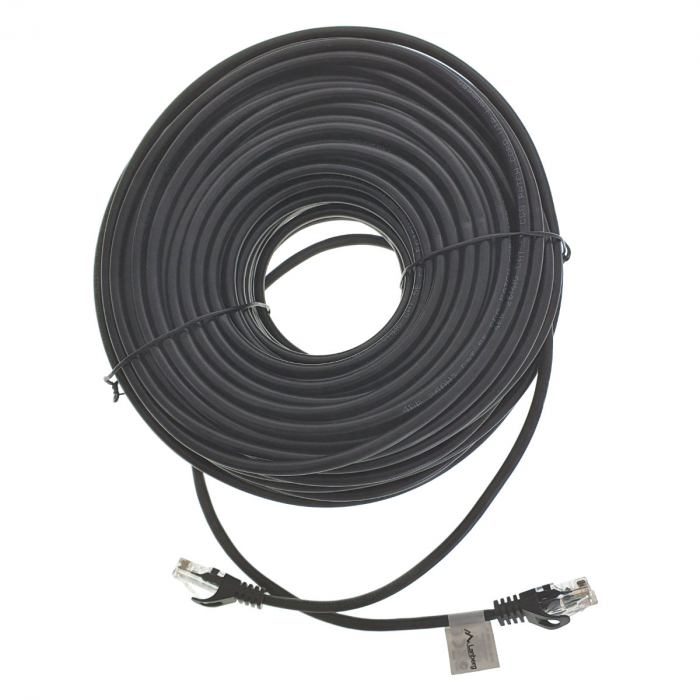 Cablu UTP, Lanberg 42809, cat.5e, mufat 2xRJ45, lungime 50m, AWG 26, 100 MHz, de legatura retea, ethernet, negru [4]