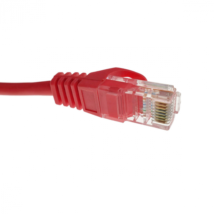 Cablu UTP, Lanberg 42810, cat 5e, mufat 2xRJ45, lungime 50m, AWG 26, 100 MHz, de legatura retea, ethernet, rosu [3]