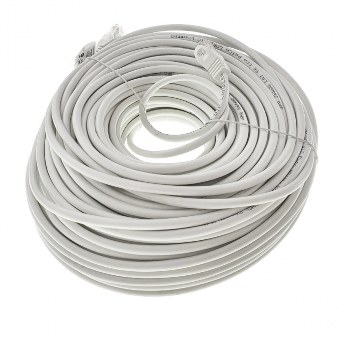 Cablu UTP, Lanberg 42811, cat.5e, mufat 2xRJ45, lungime 50m, AWG 26, 100 MHz, de legatura retea, ethernet, alb [4]