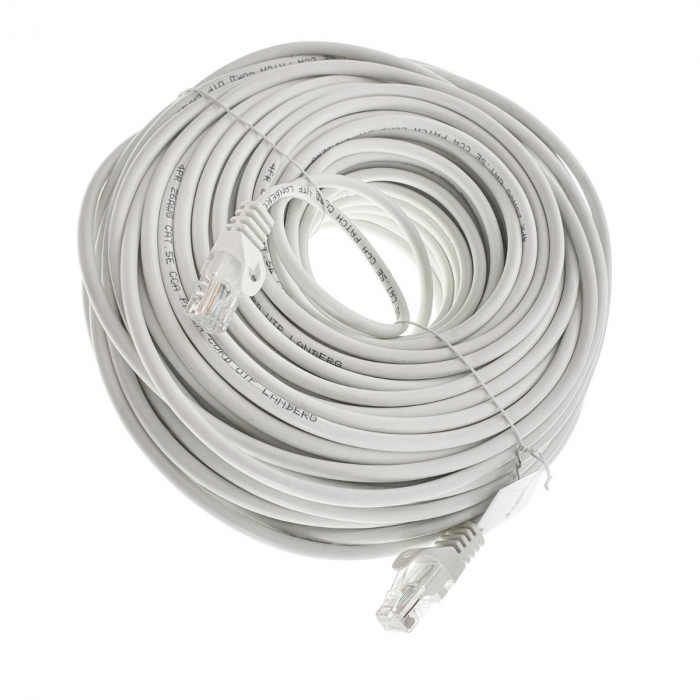 Cablu UTP, Lanberg 42811, cat.5e, mufat 2xRJ45, lungime 50m, AWG 26, 100 MHz, de legatura retea, ethernet, alb [3]