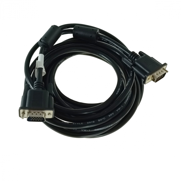 Cablu VGA tata-tata, lungime 5m, Lanberg 41390, ecranare dubla si miez ferita, negru [3]