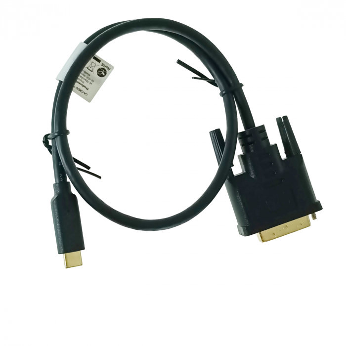 Cablu video USB-C la DVI-D 24+1 pini, 0.5m, tata-tata, dual link, HDR, Lanberg 43683, 4K-60Hz, negru [3]