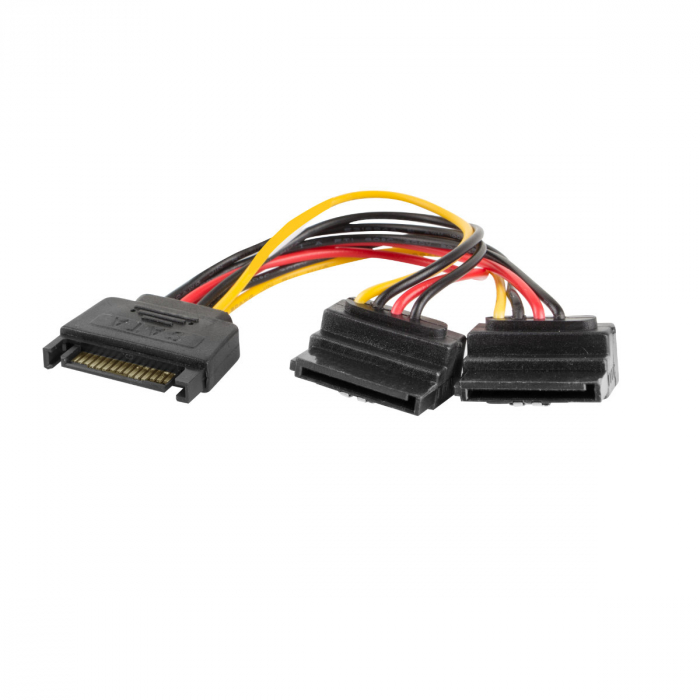 Cablu de conectare, Lanberg, SATA tata -> SATA mama 90'' x2, 0.15 m [2]