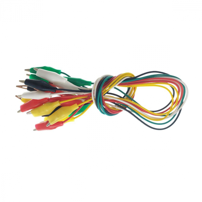 Cabluri cu cleme de testare electrice,5 culori, lungime 48cm, set 10 bucati [3]