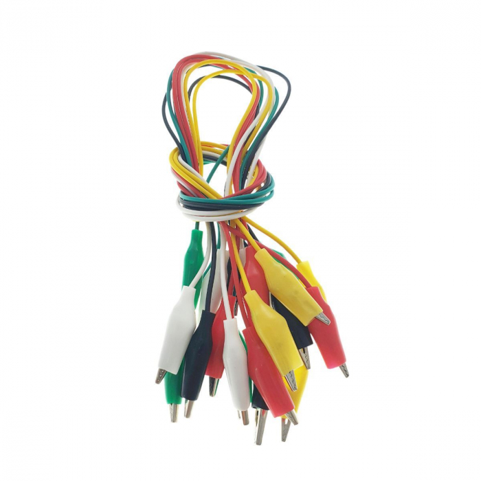 Cabluri cu cleme de testare electrice,5 culori, lungime 48cm, set 10 bucati [2]