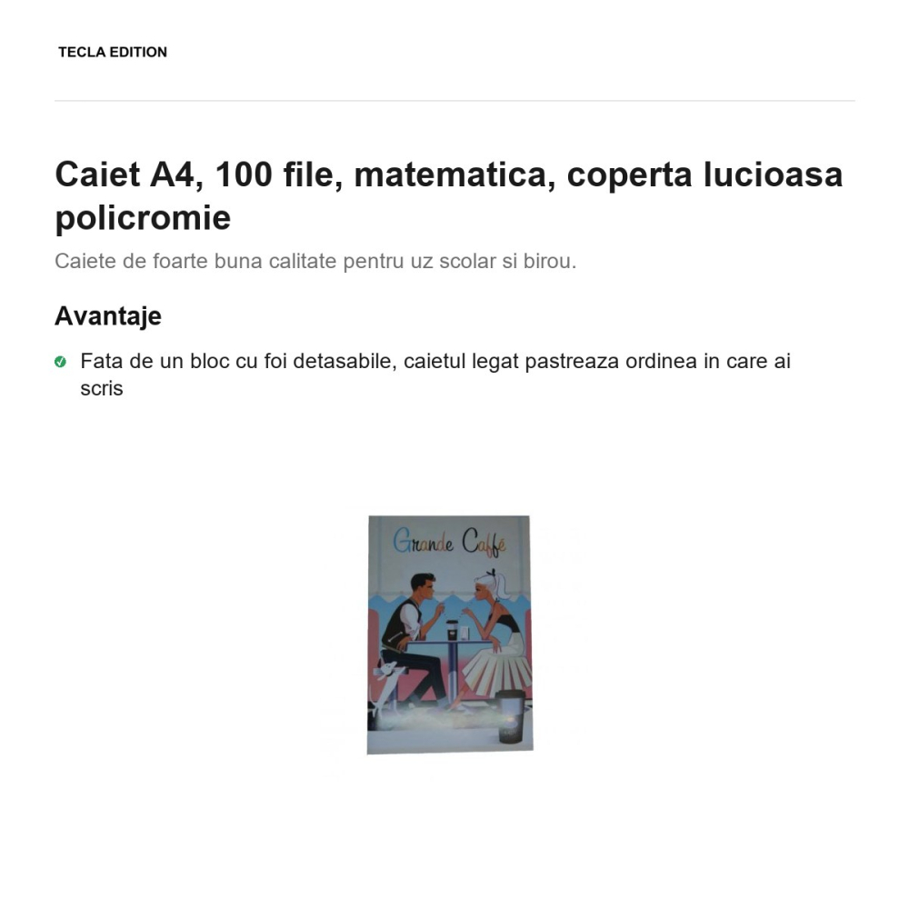 Caiet A4, 100 file, matematica, coperta lucioasa policromie [2]
