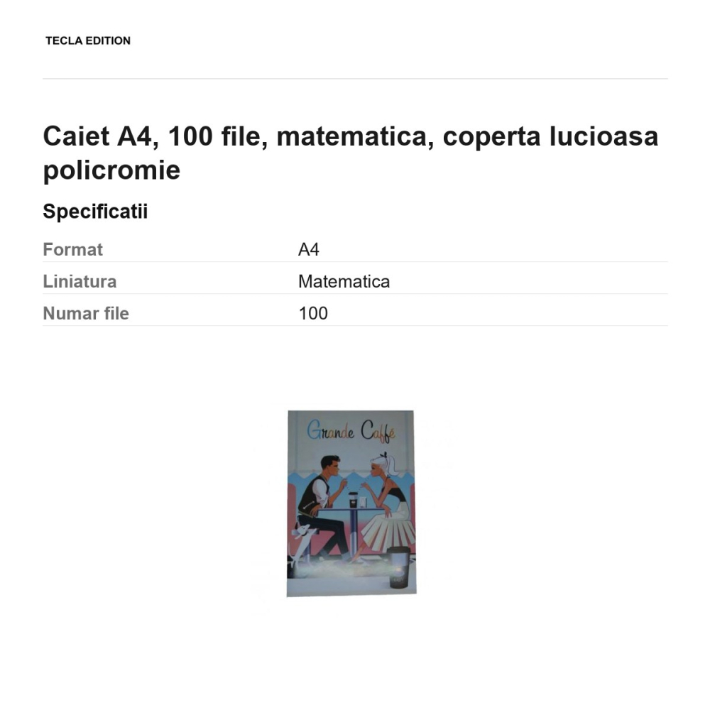 Caiet A4, 100 file, matematica, coperta lucioasa policromie [3]