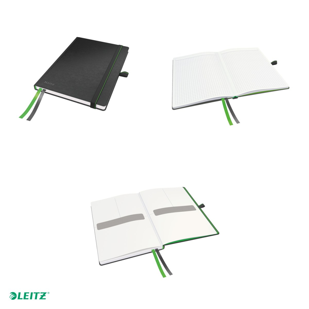 Caiet de birou Leitz Complete, A5, matematica, pentru documente perforate, 80 file, 8 file perforate, hartie 100 g/mp, negru [4]