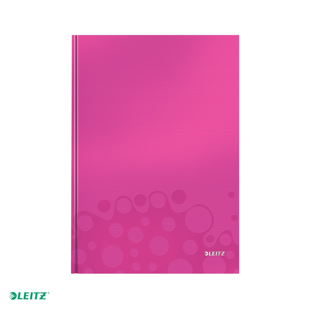 Caiet de birou Leitz WOW, carton laminat, coperta dura, A4, 80 coli, dictando, hartie 80 g/mp, roz [4]
