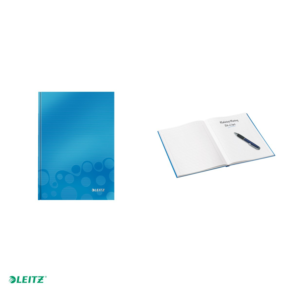 Caiet de birou Leitz WOW, carton laminat, coperta dura, A5, 80 coli, dictando, hartie 80 g/mp, albastru [4]