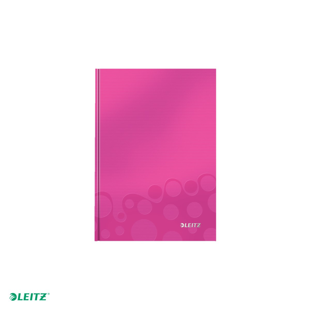 Caiet de birou Leitz WOW, carton laminat, coperta dura, A5, 80 coli, dictando, hartie 80 g/mp, roz [4]
