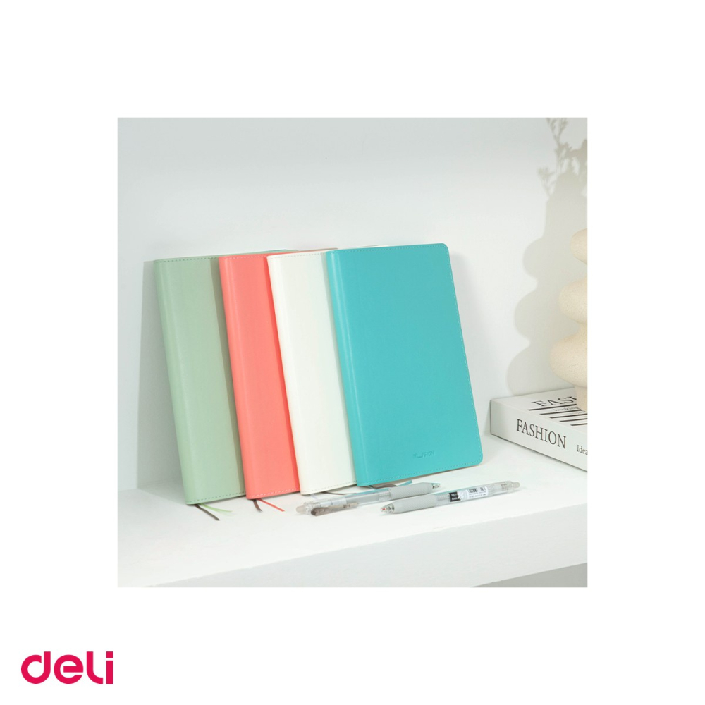 Caiet Deli A5, 96 file, dictando, birou, coperta imitatie piele bleu [5]
