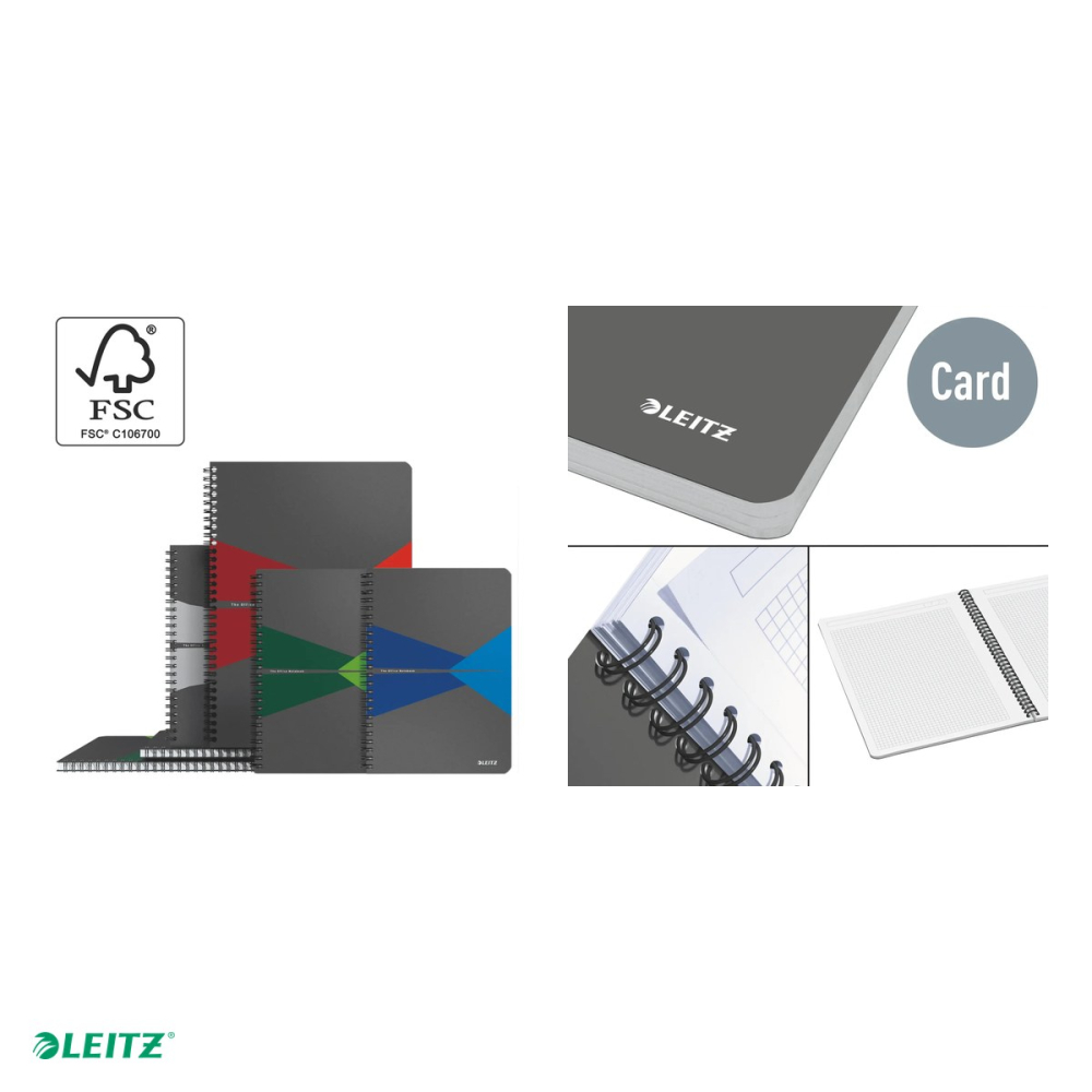 Caiet Leitz Office cu spira, coperta carton, A5, dictando, 90 file, hartie 90 g/mp, albastru [5]