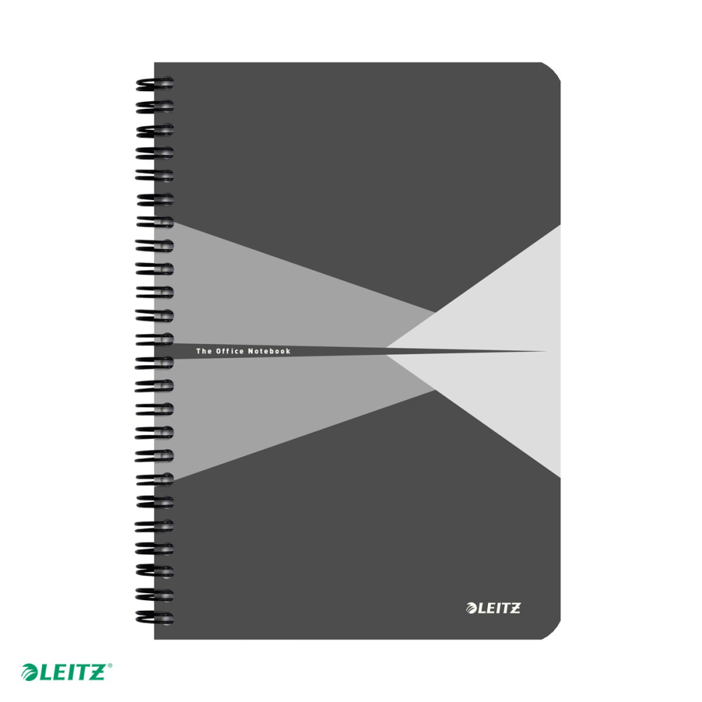 Caiet Leitz Office cu spira, coperta PP, A5, matematica, 90 file, hartie 90 g/mp, gri [4]