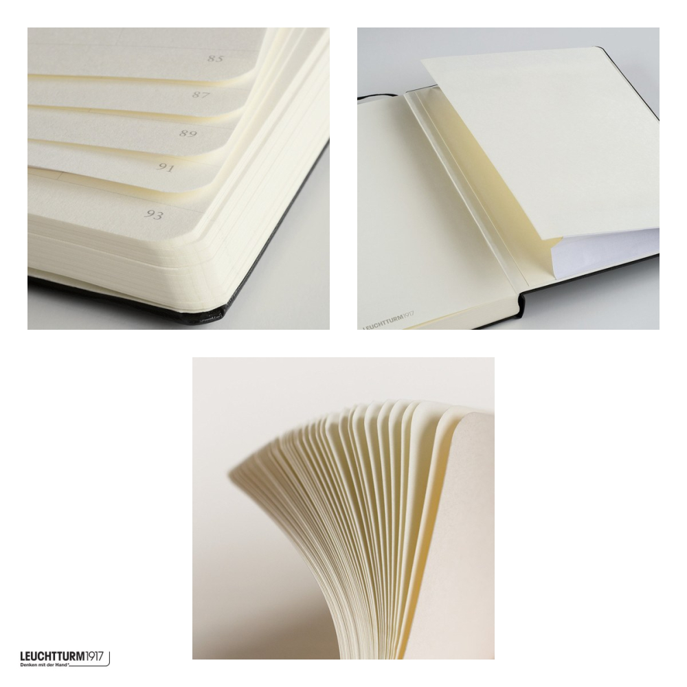 Caiet Leuchtturm1917 Notebook Classic A5, coperta rigida, matematica, 251 pagini numerotate, hartie 80 g/mp, 145 x 210 mm, cuprins, 2 semne de carte, elastic, buzunar, verde padure [4]