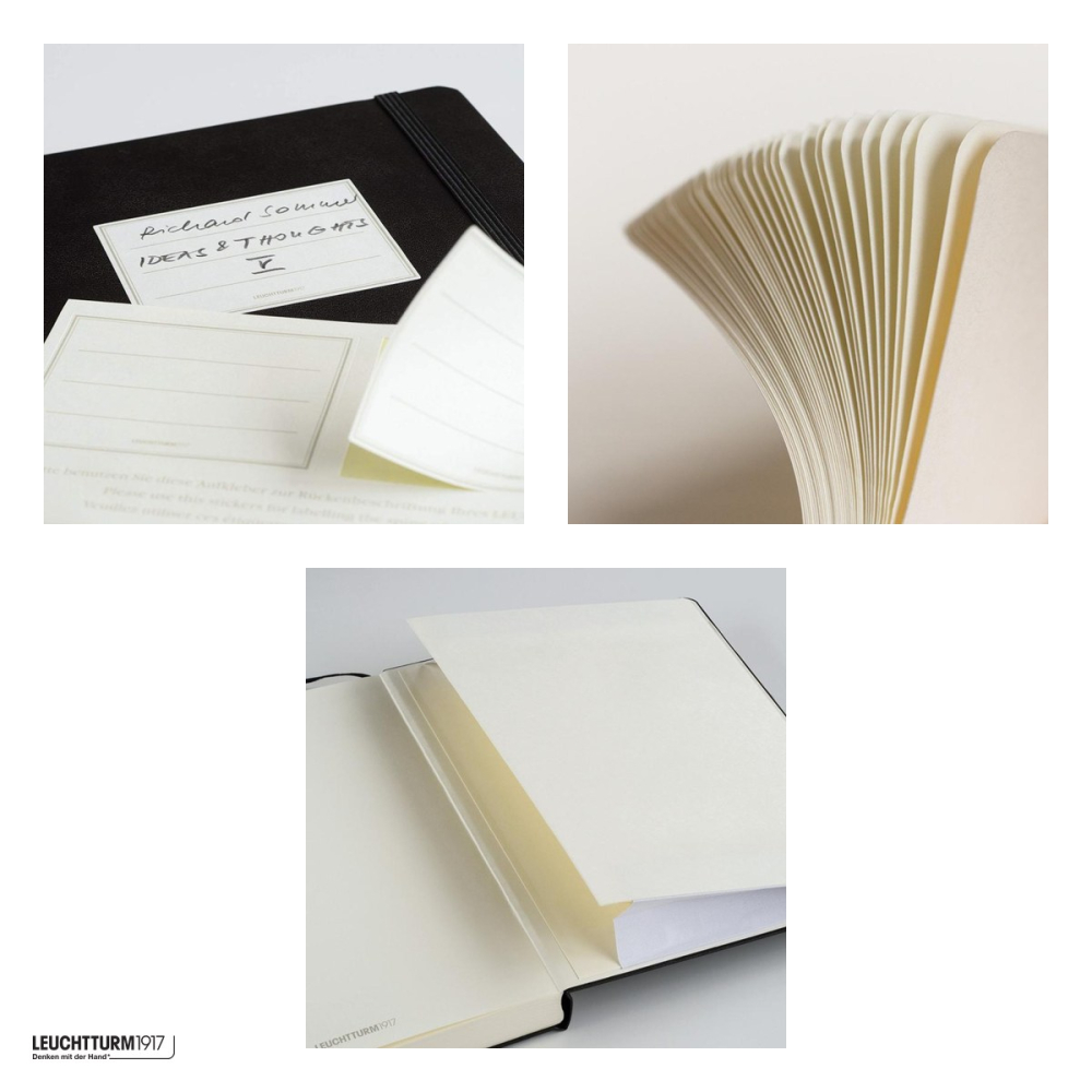 Caiet Leuchtturm1917 Notebook Classic A5, coperta rigida, punctat, 251 pagini numerotate, hartie 80 g/mp, 145 x 210 mm, cuprins, 2 semne de carte, elastic, buzunar, bordeaux [4]