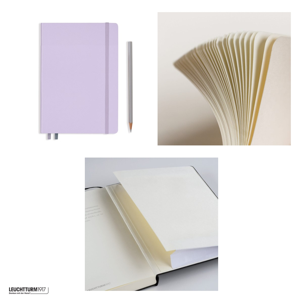 Caiet Leuchtturm1917 Notebook Classic A5, coperta rigida, punctat, 251 pagini numerotate, hartie 80 g/mp, 145 x 210 mm, cuprins, 2 semne de carte, elastic, buzunar, lila [4]