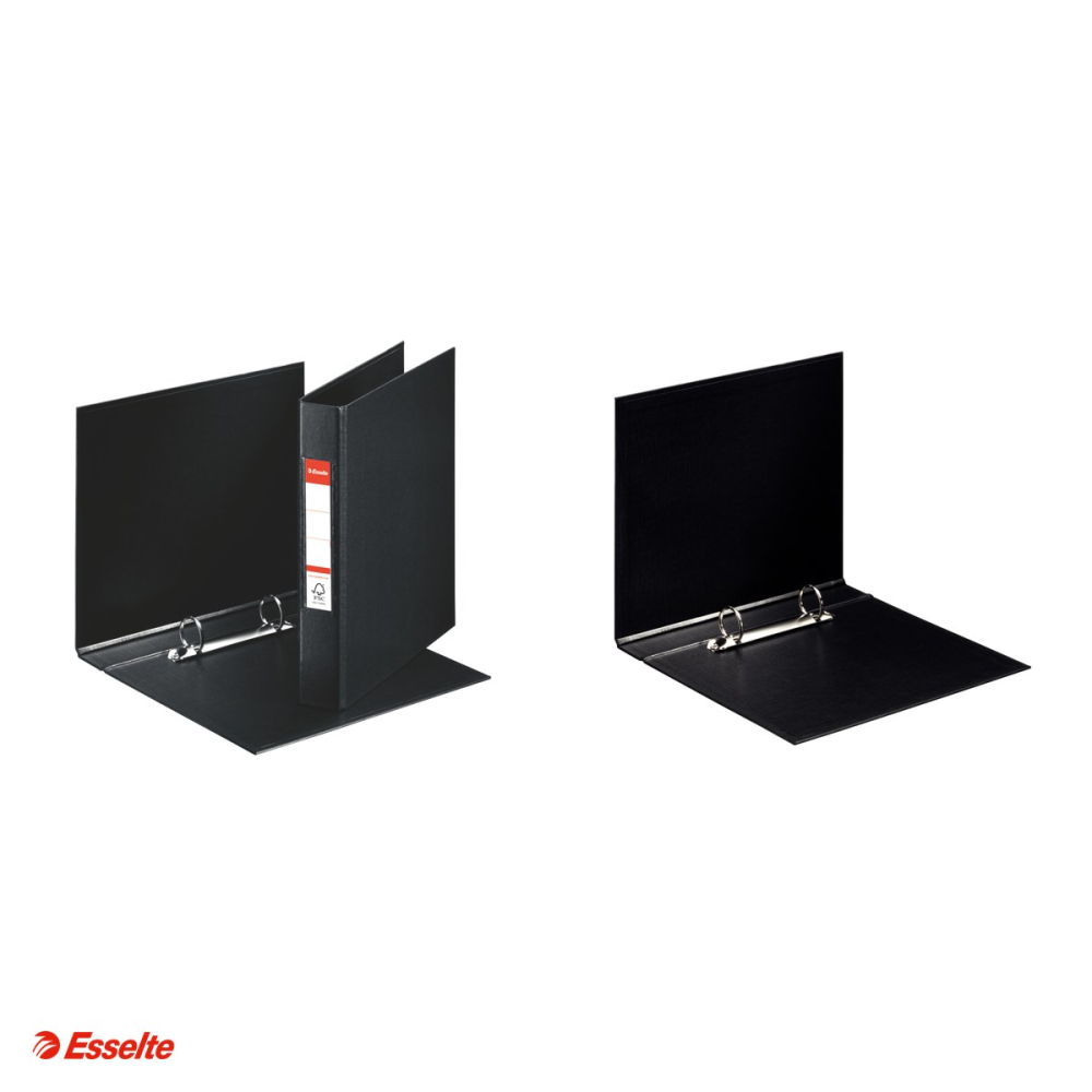 Caiet mecanic Esselte VIVIDA, PP/PP, A5, mecanism 2RR, inel 25 mm, capacitate 190 coli (80 g/mp), pentru documente perforate, hartie 80 g/mp, negru [4]