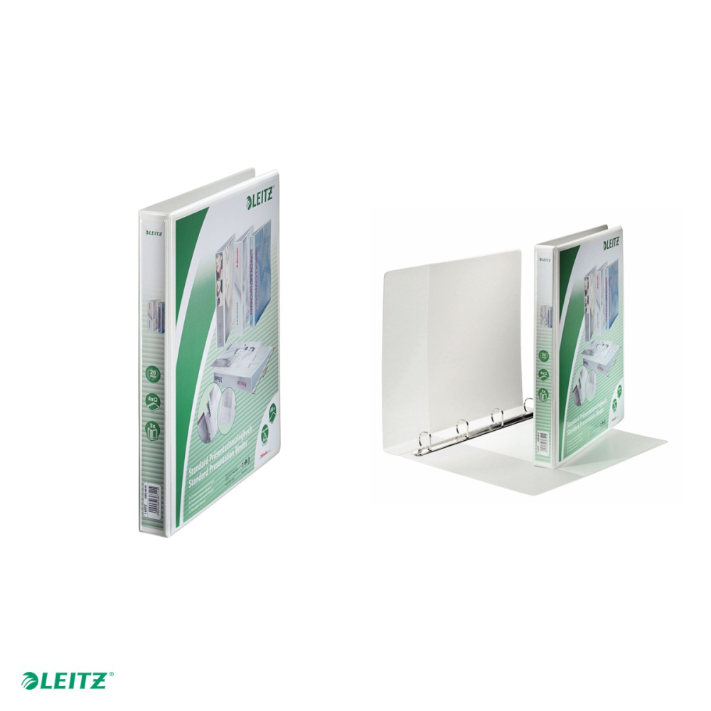Caiet mecanic Leitz Panorama, PP/PP, A4 MAXI, mecanism 4DR, inel 20 mm, capacitate 200 coli (80 g/mp), pentru documente perforate, hartie 80 g/mp, alb [4]