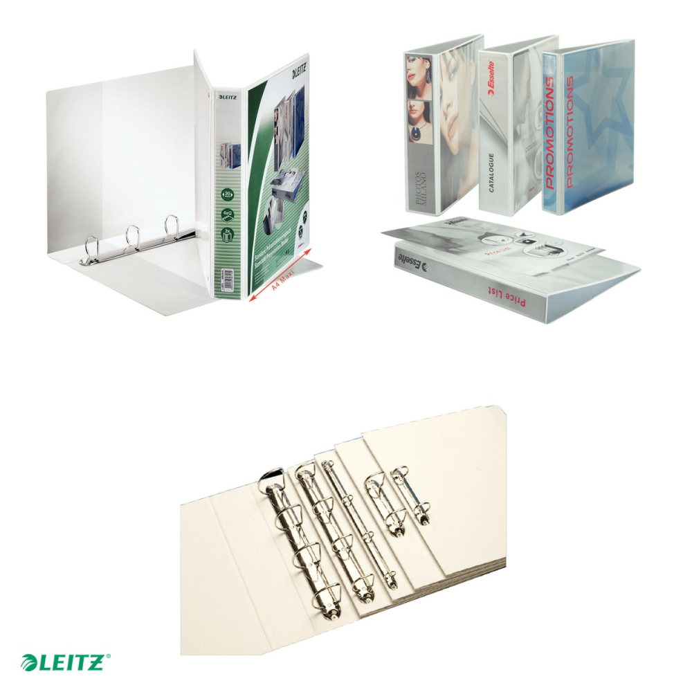 Caiet mecanic Leitz Panorama, PP/PP, A4 MAXI, mecanism 4DR, inel 30 mm, capacitate 300 coli (80 g/mp), pentru documente perforate, hartie 80 g/mp, alb [4]