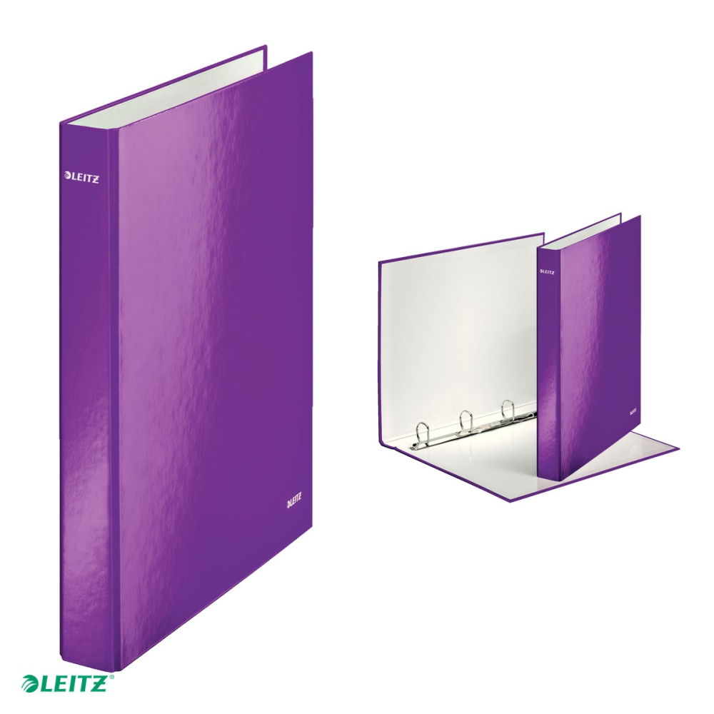 Caiet mecanic Leitz WOW, carton laminat, A4, mecanism 4DR, inel 25 mm, capacitate 230 coli (80 g/mp), mov [4]
