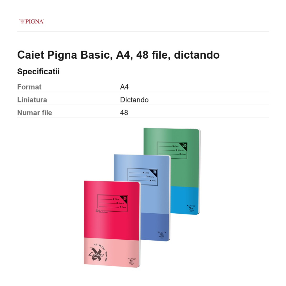 Caiet Pigna Basic, A4, 48 file, dictando [3]