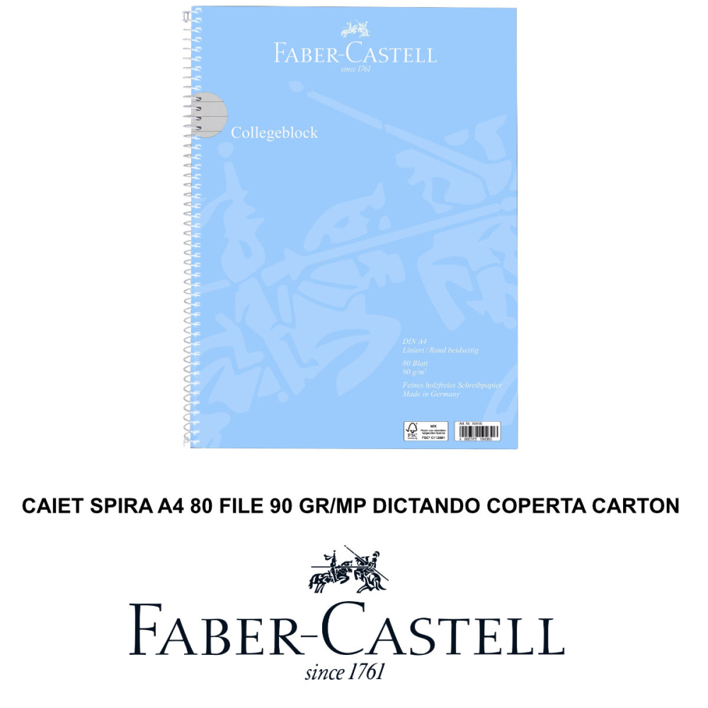 Caiet Spira A4 80 File Dictando, Faber Castell, Experienta Premium de Scriere si Organizare Avansata, Scolaritate Universitara si Activitate Profesionala, Hartie 90 g/m² [2]