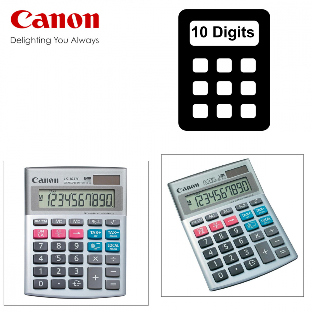 Calculator de birou 10 Digits, Canon LS103TC, 105 x 140 x 32 mm, gri [3]