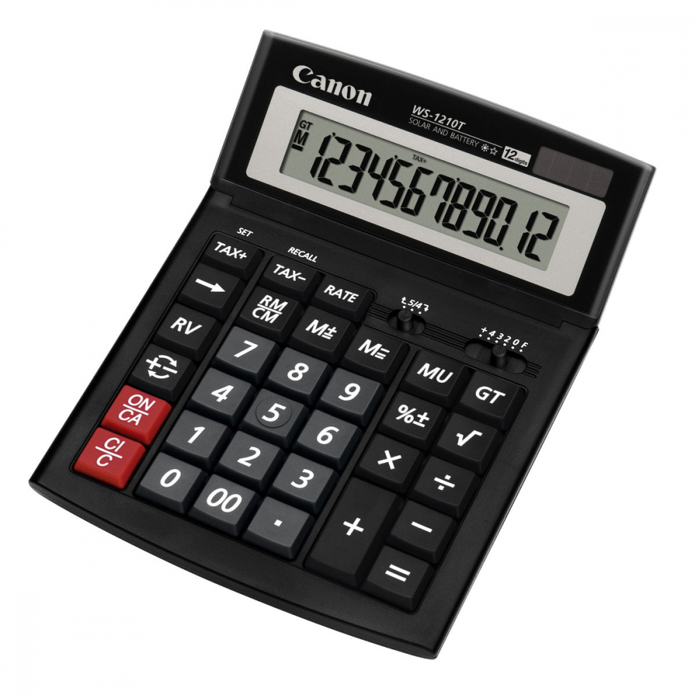 Calculator de birou 12 Digits, Canon WS1210T, 198 x 150 x 38 mm, negru [2]