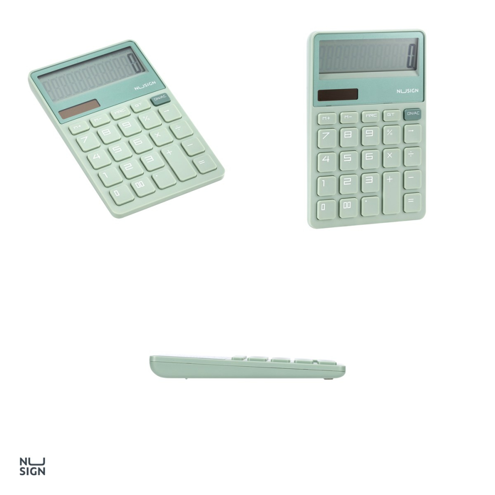 Calculator de birou Nusign, 12 dig, vernil, 165x110x25 mm [4]
