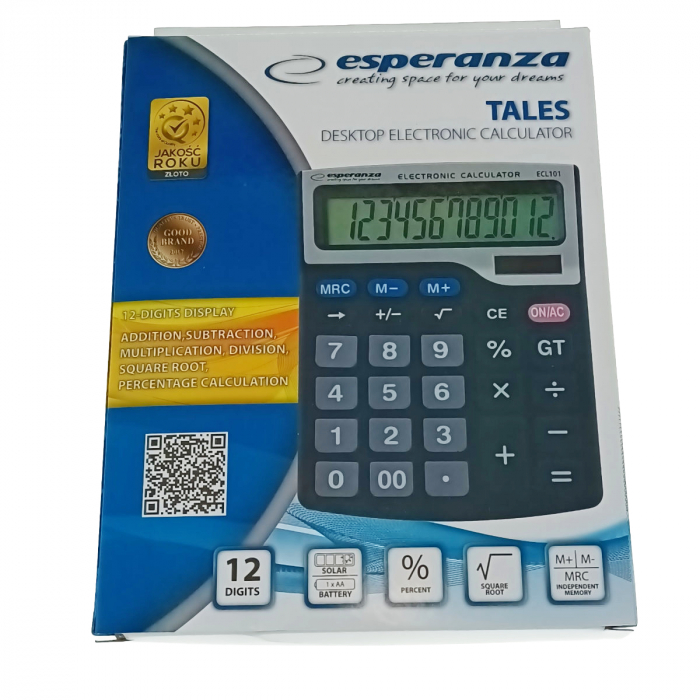 Calculator de birou, afisaj mare, de 12 cifre, Negru [6]