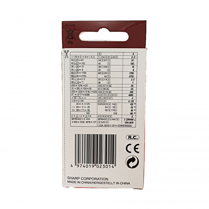 Calculator de buzunar, Sharp, EL-233S, Alb [3]